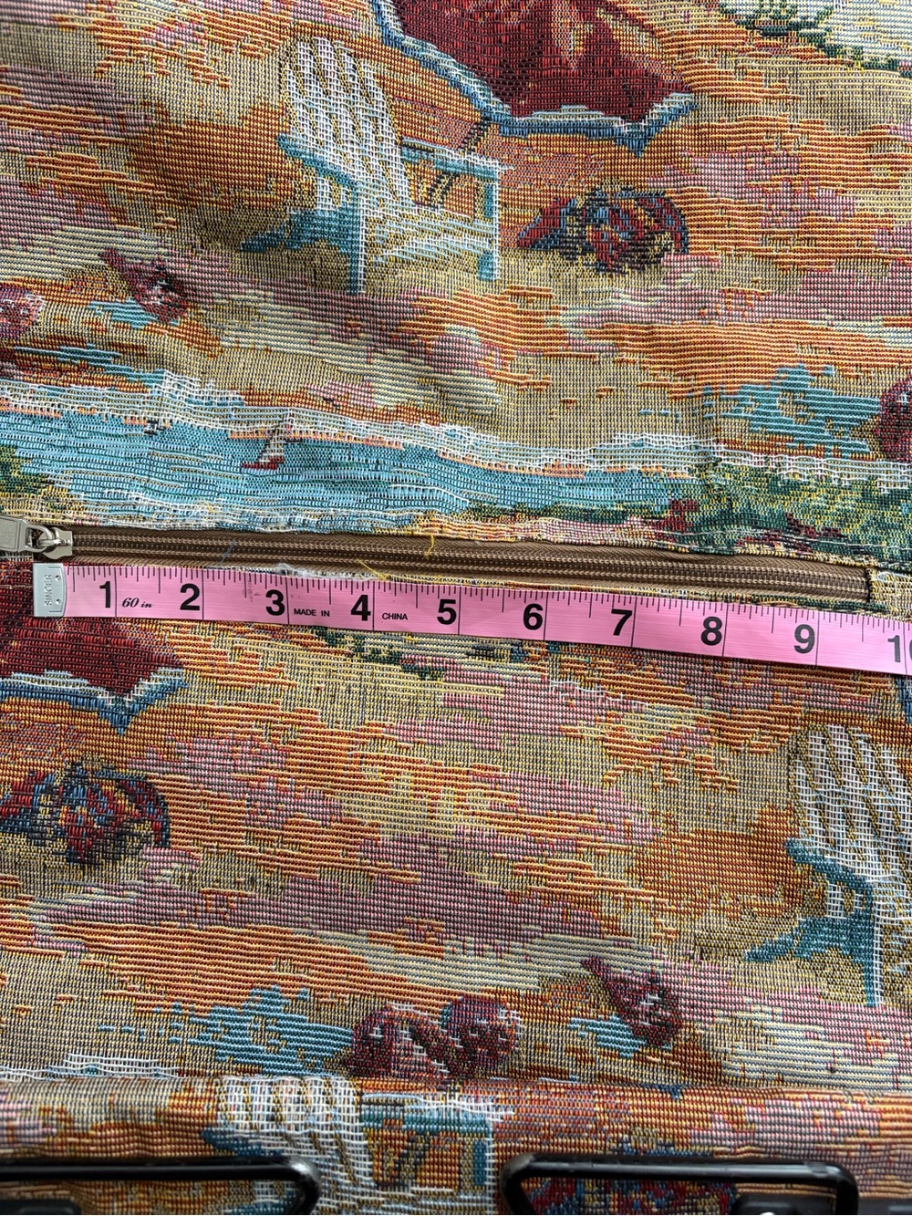 Embroidered Tapestry Beach Bag Luggage Collapsible Folding Rolling - Picture 5 of 14
